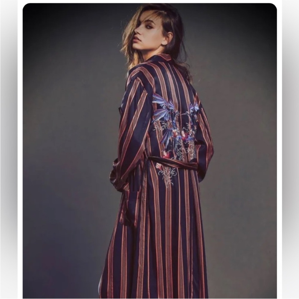 09 Free People Duster Hummingbird Embroidered